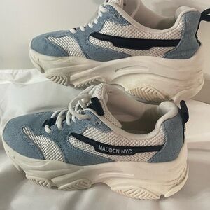 Madden NYC Women's Blue and White Sneakers